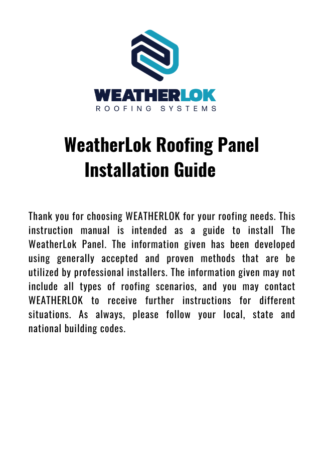 WeatherLok Installation Guide